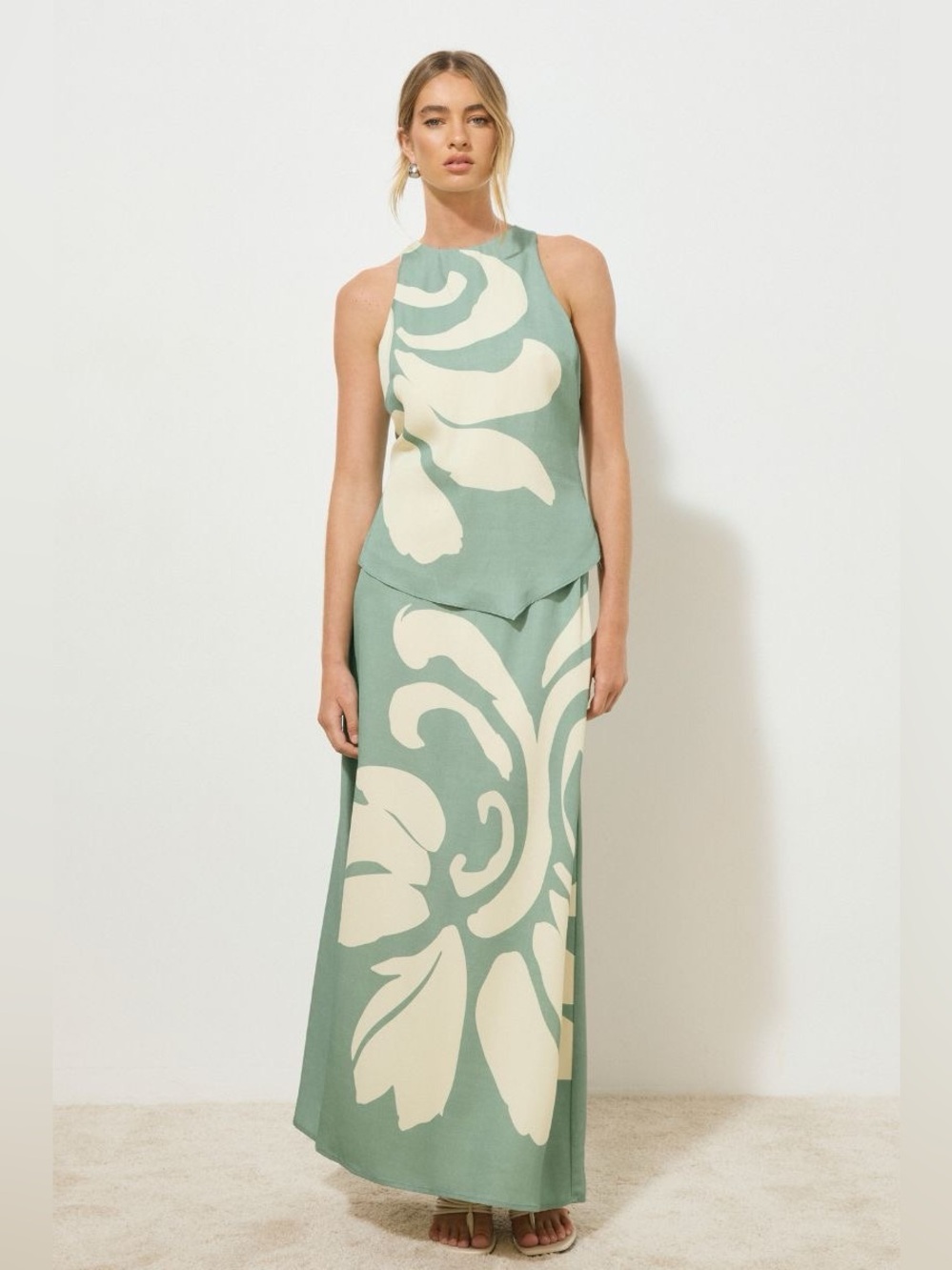 Mon Renn Vestige Top and Skirt Set $318 Size Small Vacation Ready